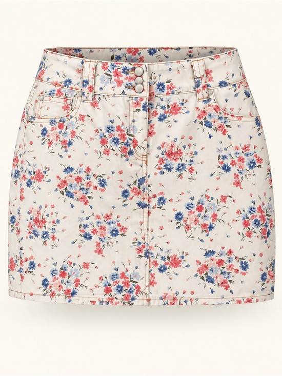 Ann Taylor Loft Dresses & Skirts - LOFT Floral Mini Skirt Pink Blue Botanical Size 14